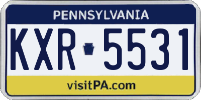 PA license plate KXR5531