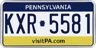 PA license plate KXR5581