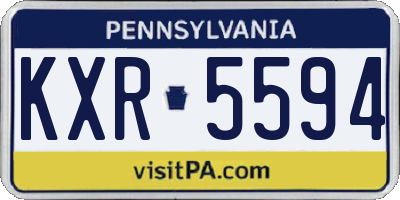 PA license plate KXR5594