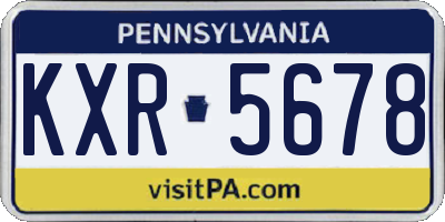 PA license plate KXR5678