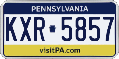 PA license plate KXR5857