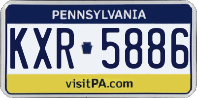 PA license plate KXR5886