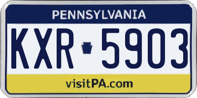 PA license plate KXR5903