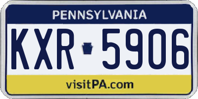 PA license plate KXR5906