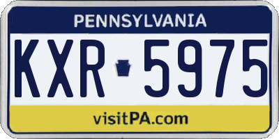 PA license plate KXR5975