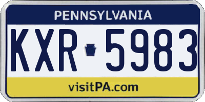PA license plate KXR5983