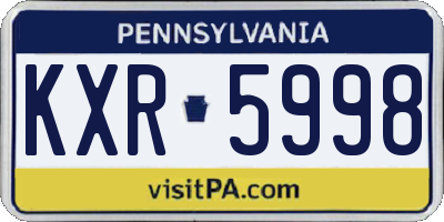 PA license plate KXR5998