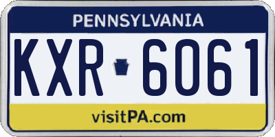 PA license plate KXR6061