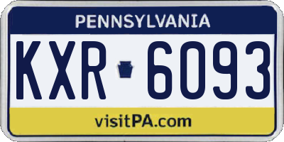 PA license plate KXR6093