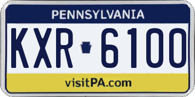 PA license plate KXR6100
