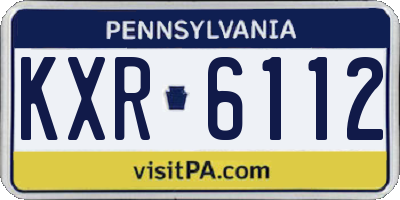 PA license plate KXR6112