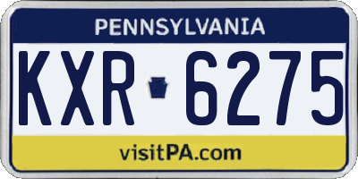 PA license plate KXR6275
