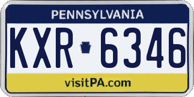 PA license plate KXR6346