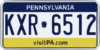 PA license plate KXR6512