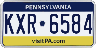PA license plate KXR6584