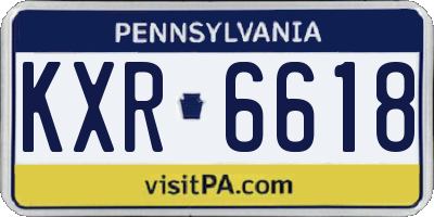 PA license plate KXR6618
