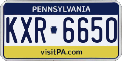 PA license plate KXR6650