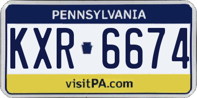 PA license plate KXR6674