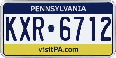 PA license plate KXR6712