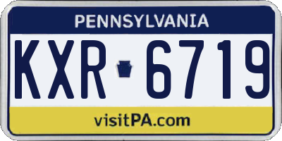 PA license plate KXR6719