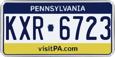 PA license plate KXR6723