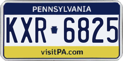 PA license plate KXR6825