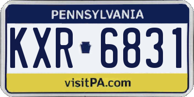 PA license plate KXR6831