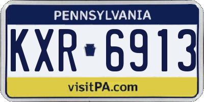 PA license plate KXR6913