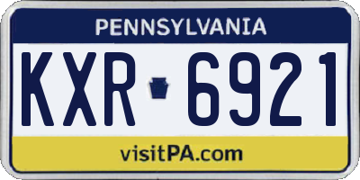 PA license plate KXR6921
