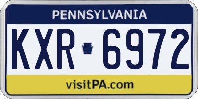PA license plate KXR6972