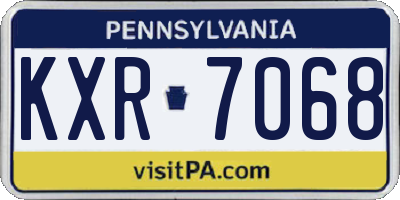 PA license plate KXR7068