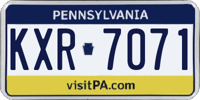 PA license plate KXR7071