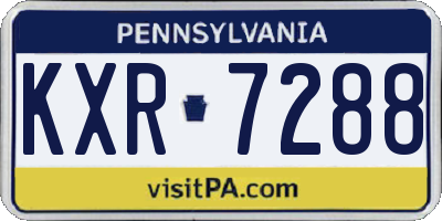 PA license plate KXR7288