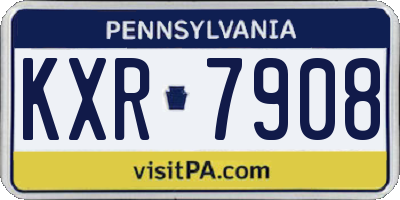 PA license plate KXR7908