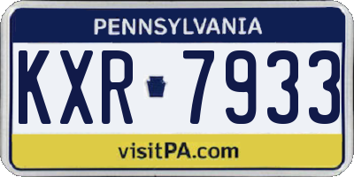 PA license plate KXR7933