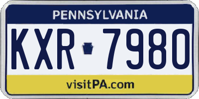 PA license plate KXR7980