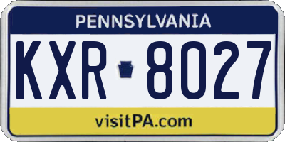 PA license plate KXR8027