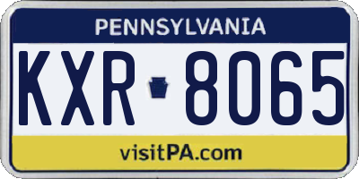 PA license plate KXR8065