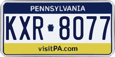 PA license plate KXR8077