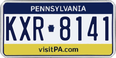 PA license plate KXR8141
