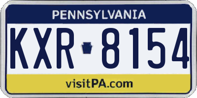 PA license plate KXR8154