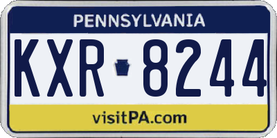 PA license plate KXR8244