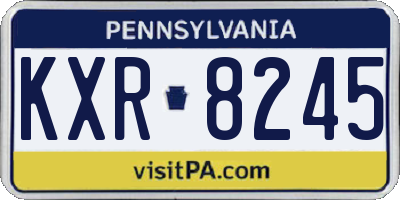 PA license plate KXR8245