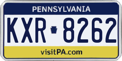 PA license plate KXR8262