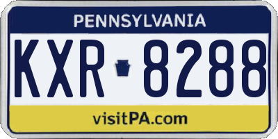 PA license plate KXR8288