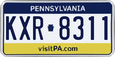 PA license plate KXR8311