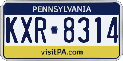 PA license plate KXR8314