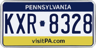 PA license plate KXR8328