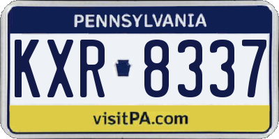 PA license plate KXR8337