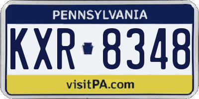 PA license plate KXR8348